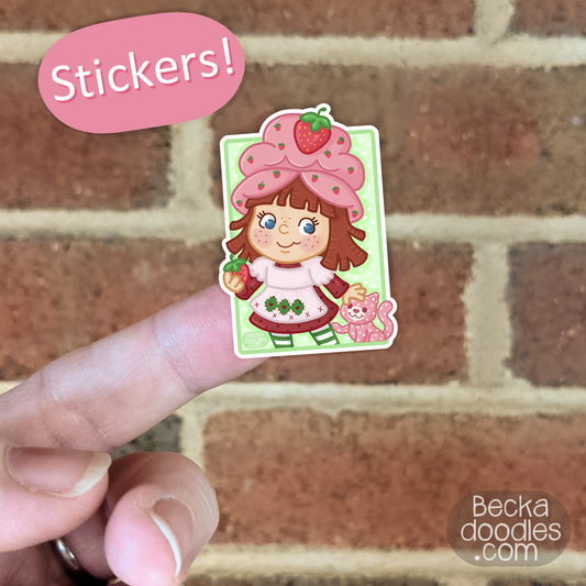 Strawberry Girl Sticker