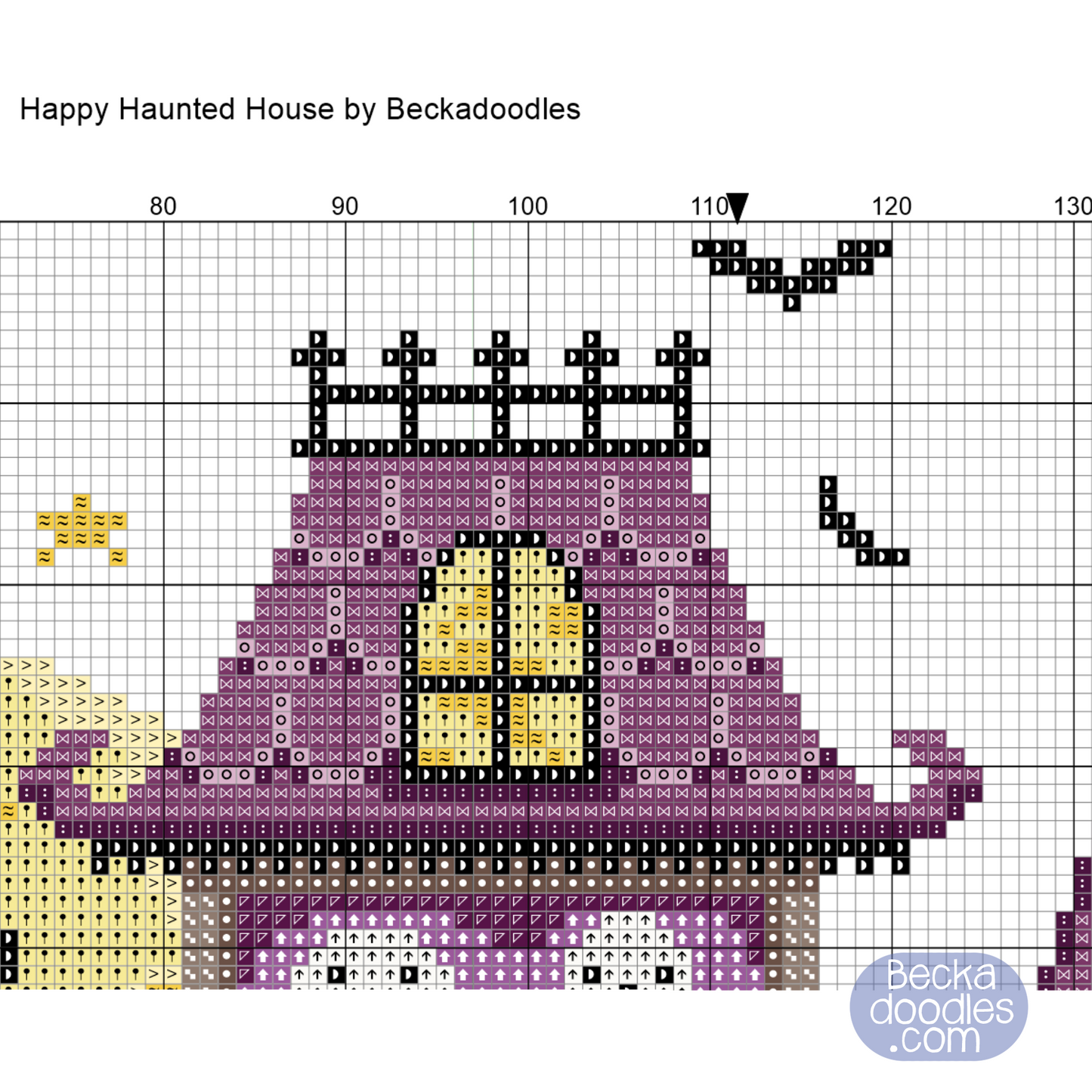 Happy Haunted House Cross Stitch Pattern