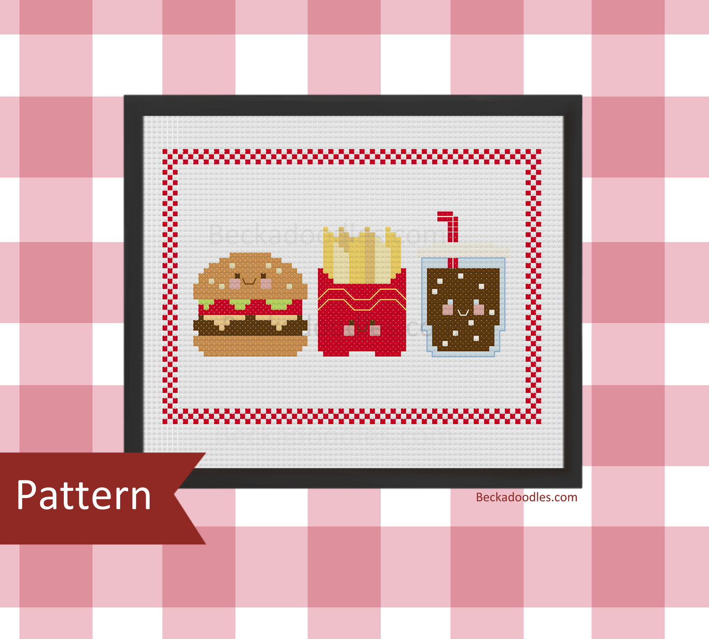 Happy Meal Cross Stitch Pattern