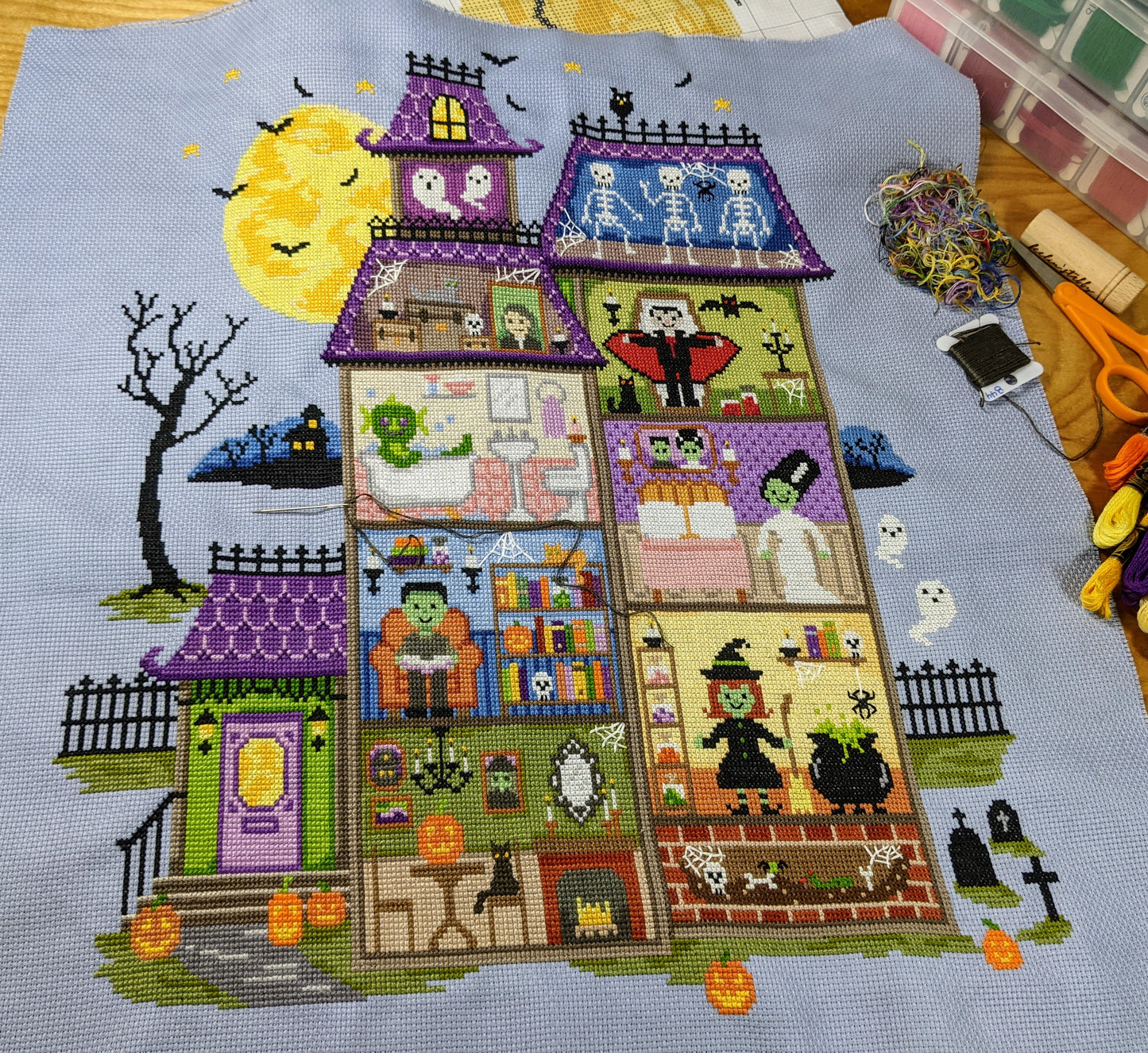 Happy Haunted House Cross Stitch Pattern