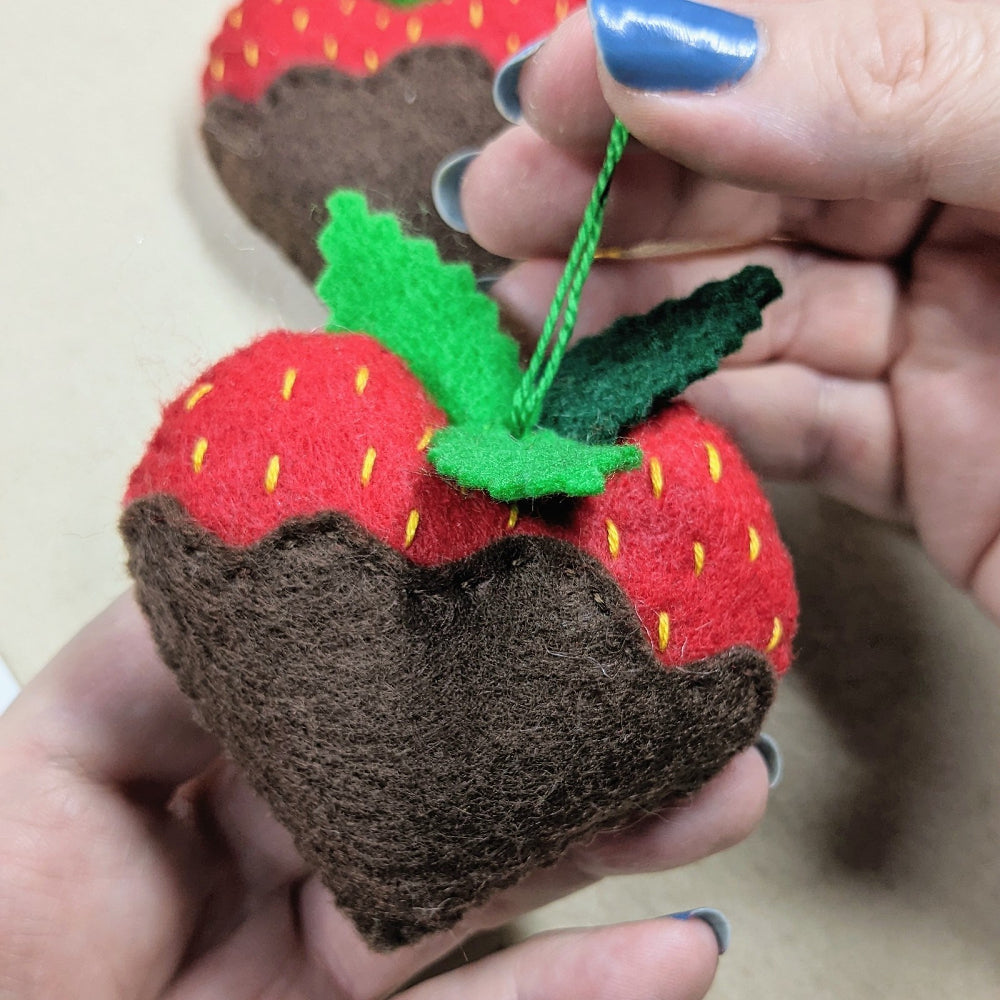 Chocolate Strawberry Heart Felt Sewing Pattern