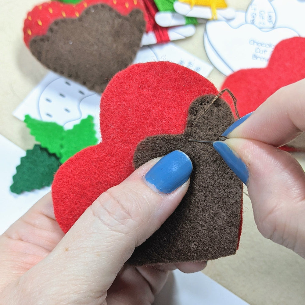 Chocolate Strawberry Heart Felt Sewing Pattern