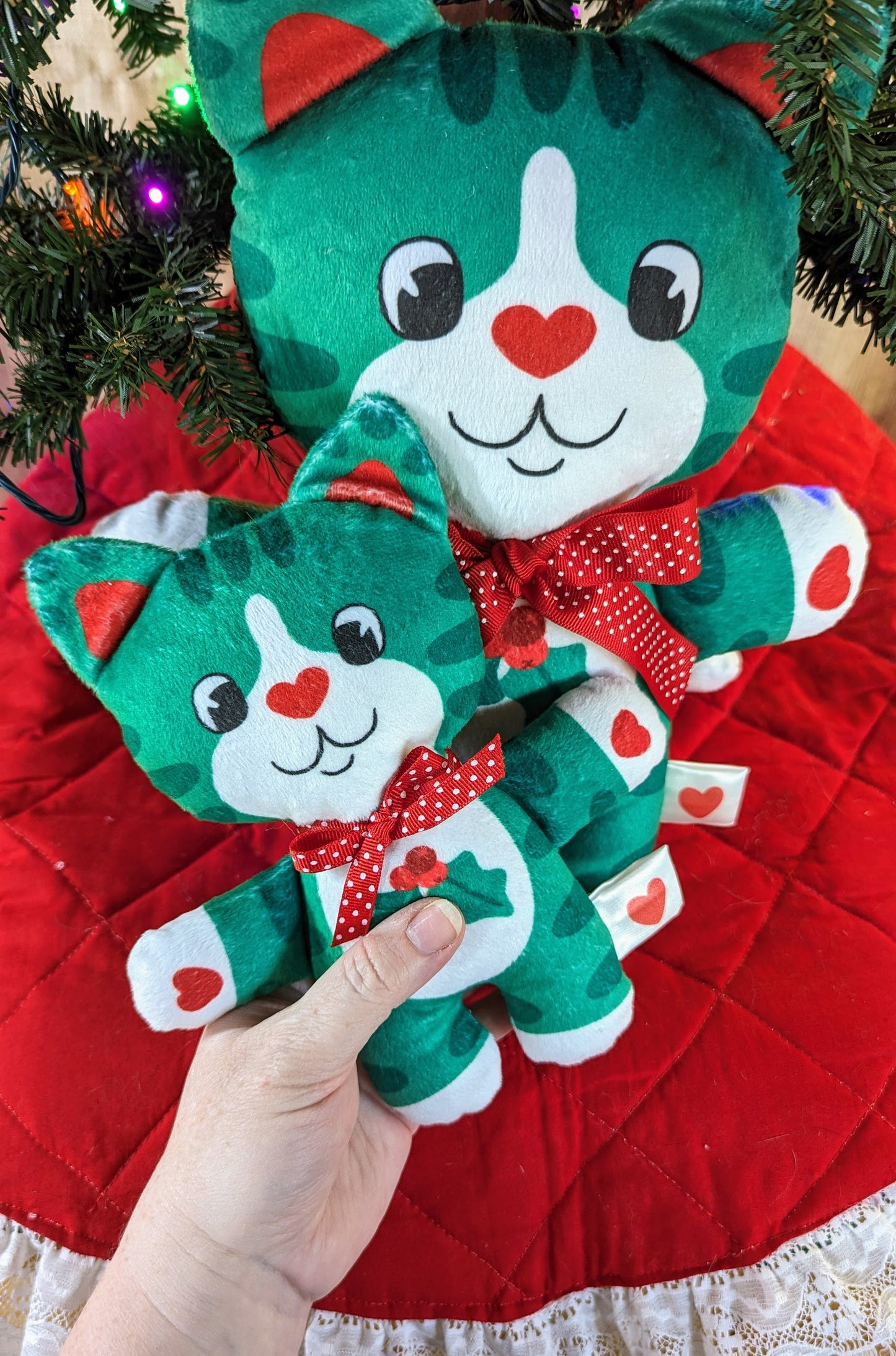 Holly Christmas Cat Plushie