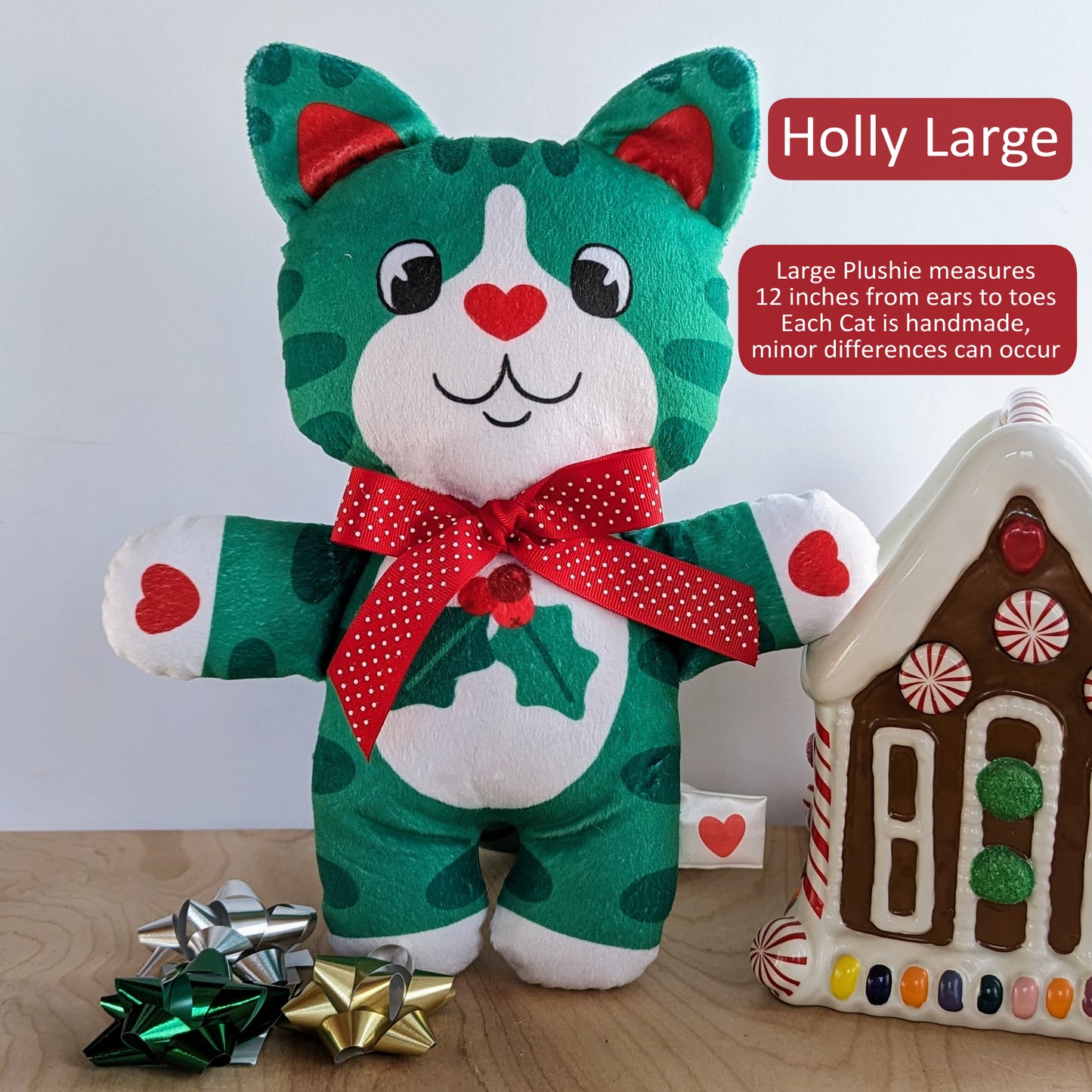 Holly Christmas Cat Plushie