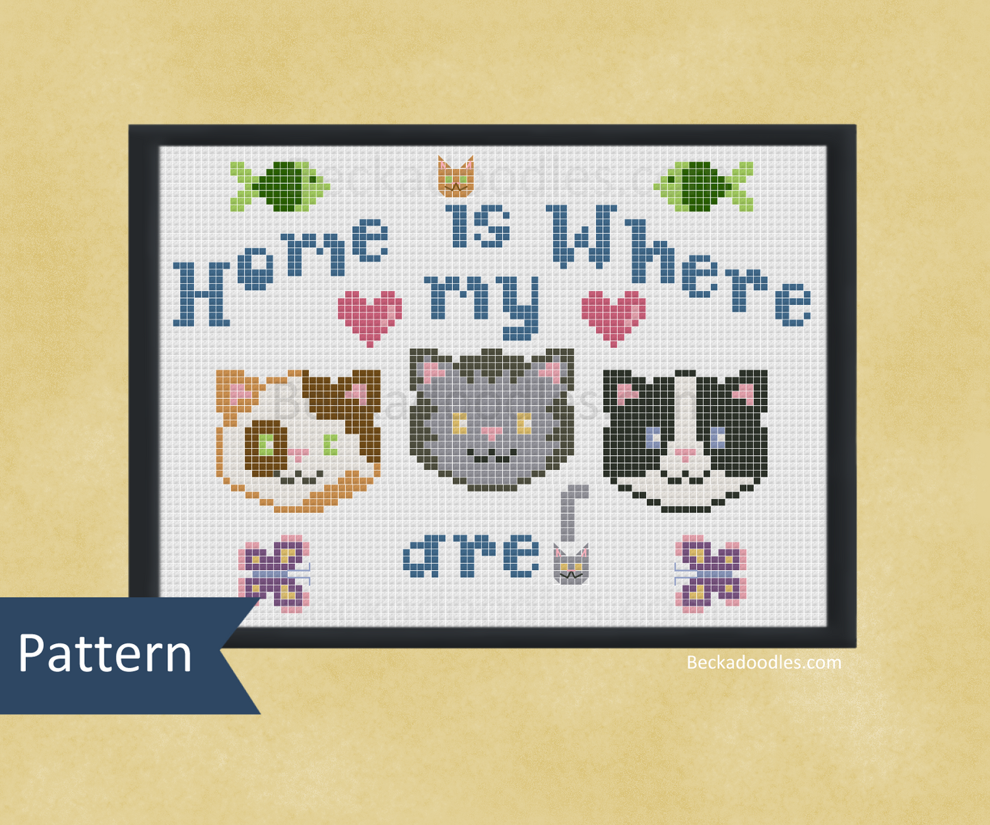 Home Is Where My Cats Are! Cross Stitch Pattern