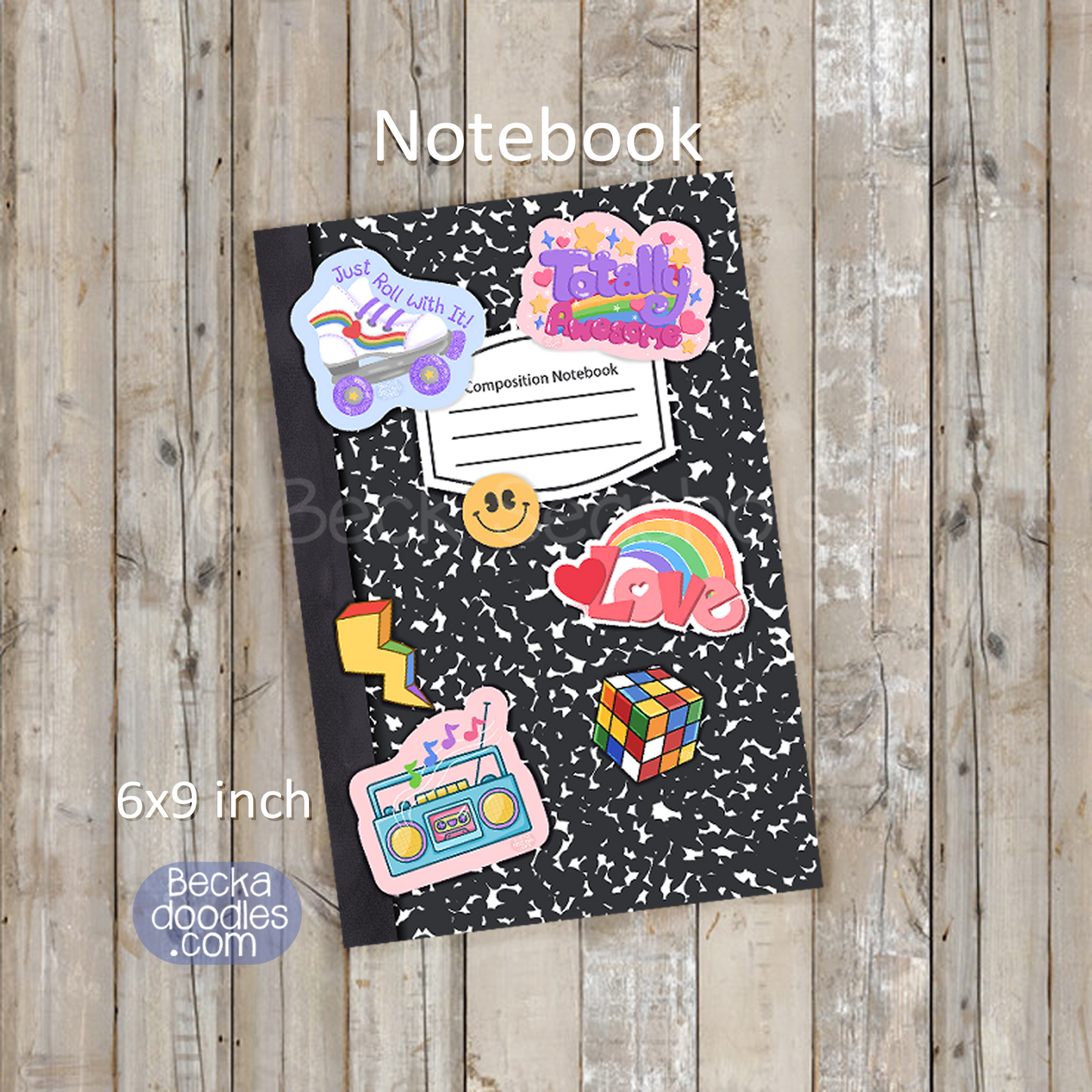 80s Style Composition Lined Journal