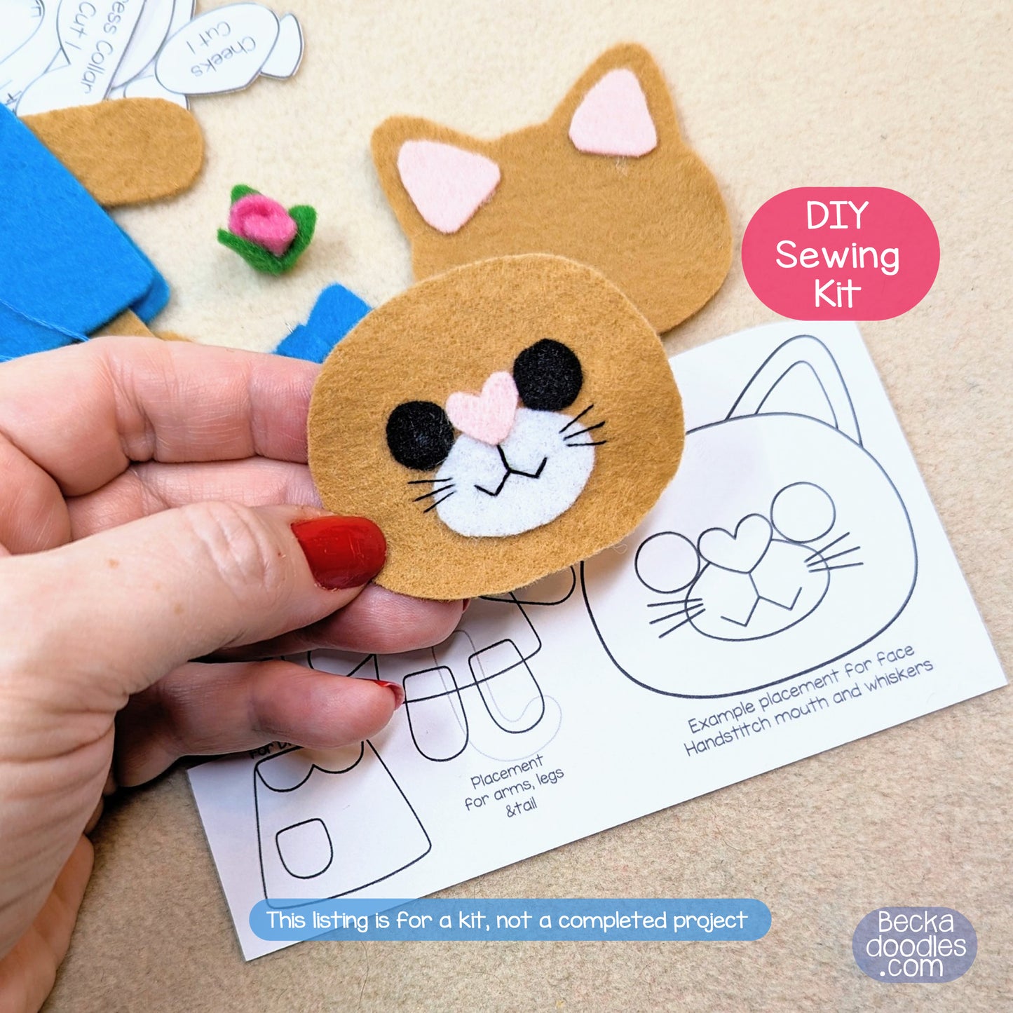 Little Kitty Dolly Felt Sewing Kit