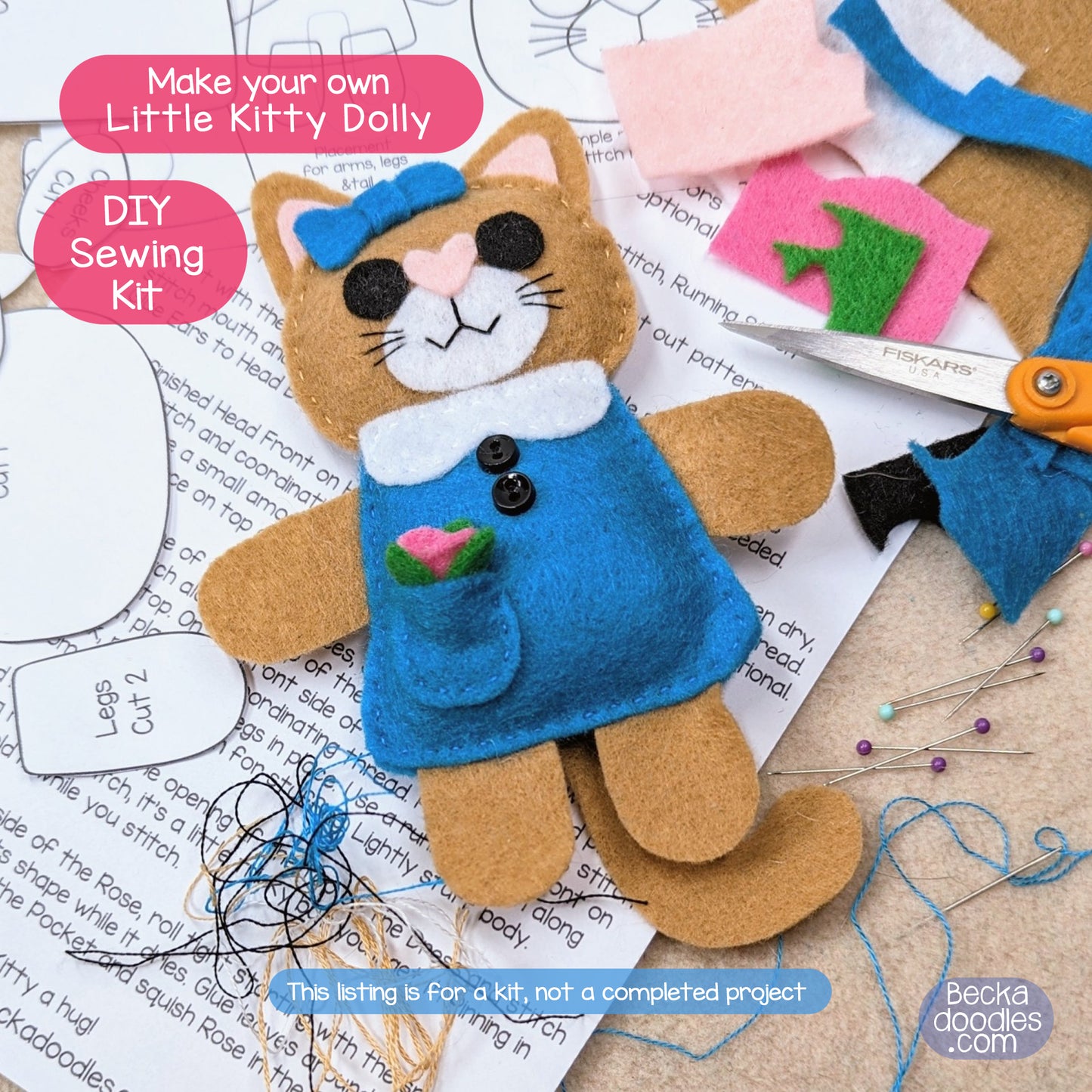 Little Kitty Dolly Felt Sewing Kit