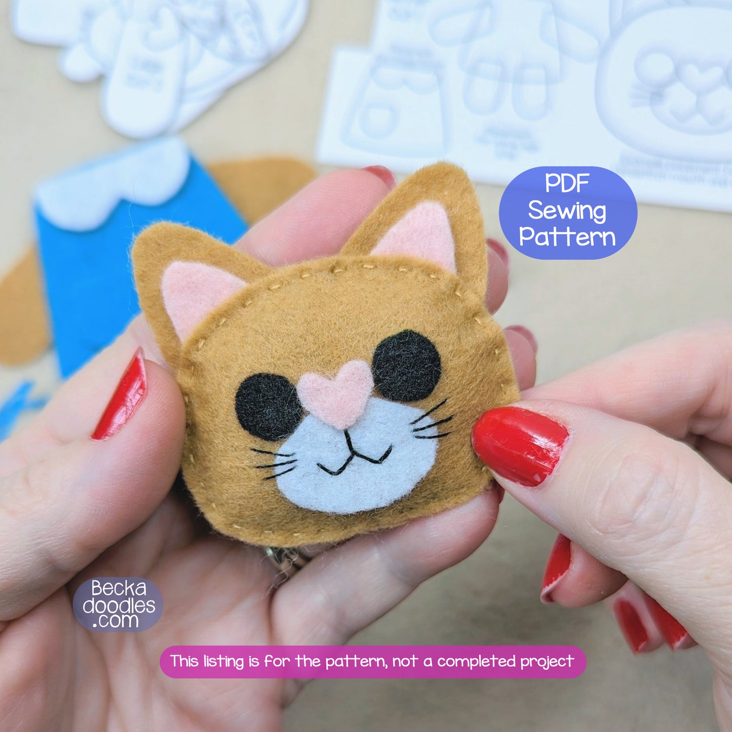 Little Kitty Dolly Felt Sewing Pattern
