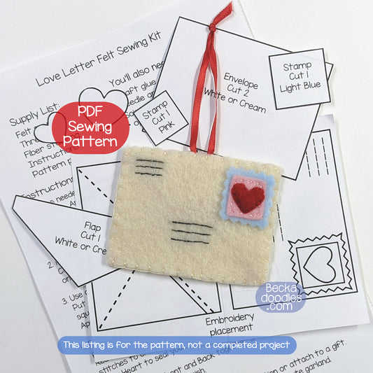 Love Letter Felt Sewing Pattern