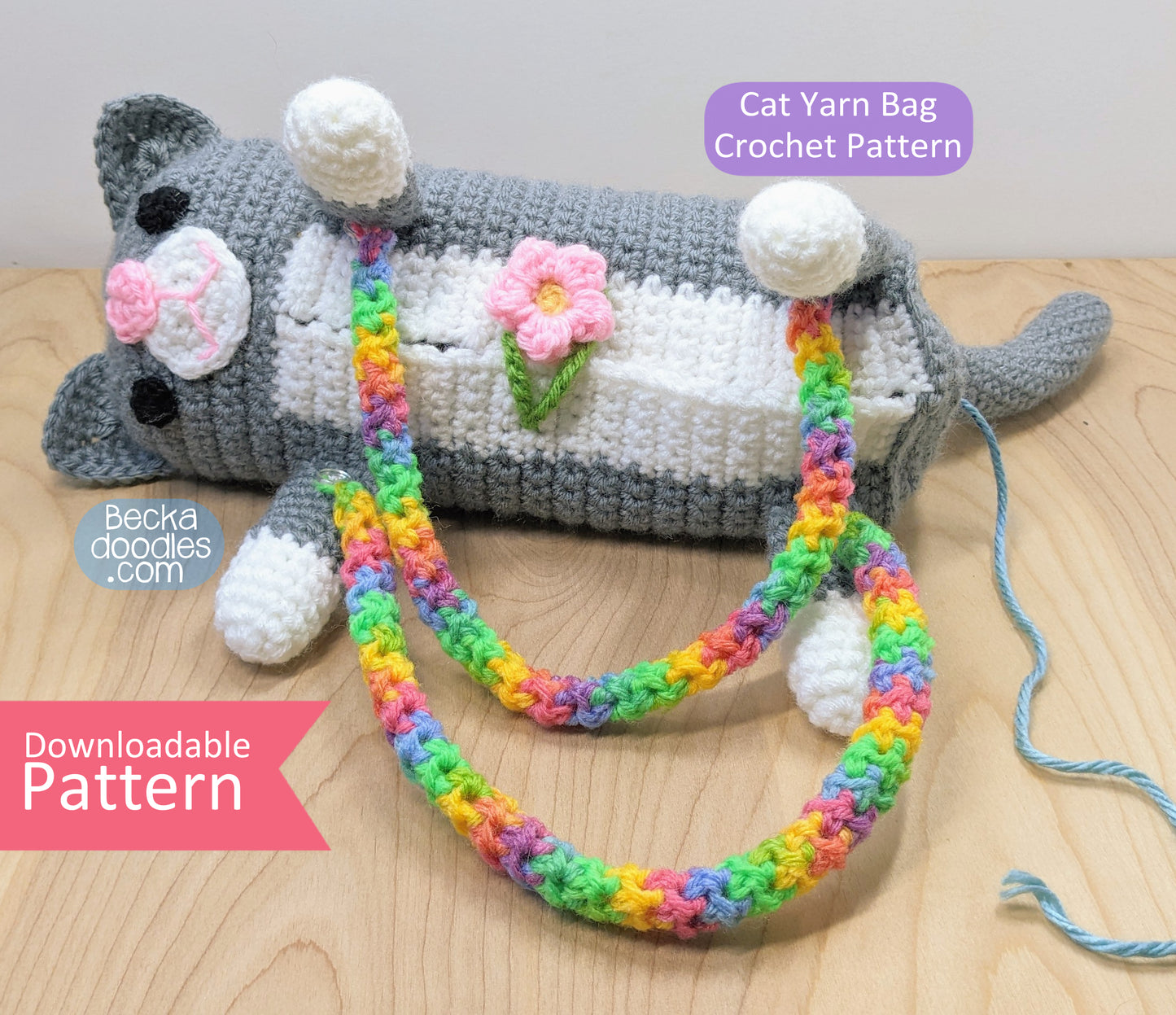 Crochet Cat Yarn Bag Pattern