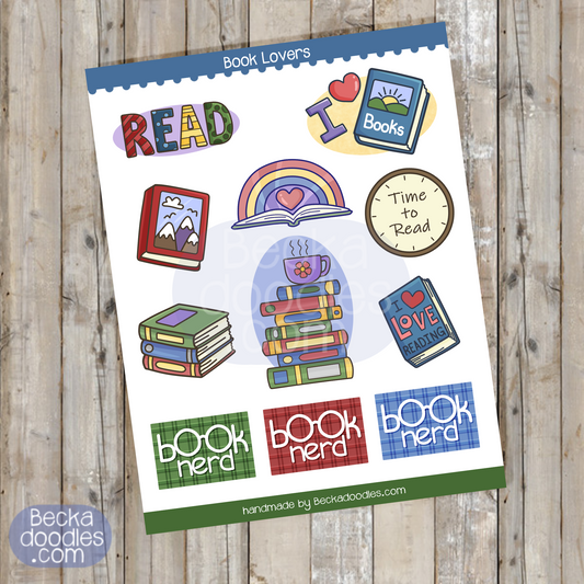 Book Lover Sticker Sheet