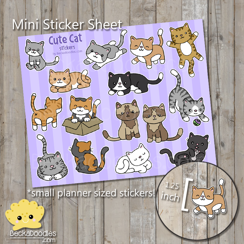 Cute Cats Sticker Sheet