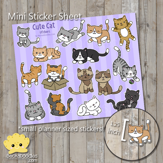 Cute Cats Sticker Sheet