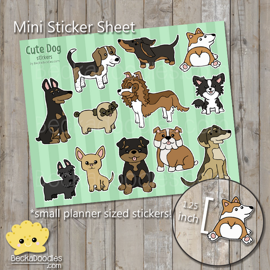 Cute Dogs Sticker Sheet