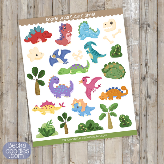Doodle Dinos Sticker Sheet