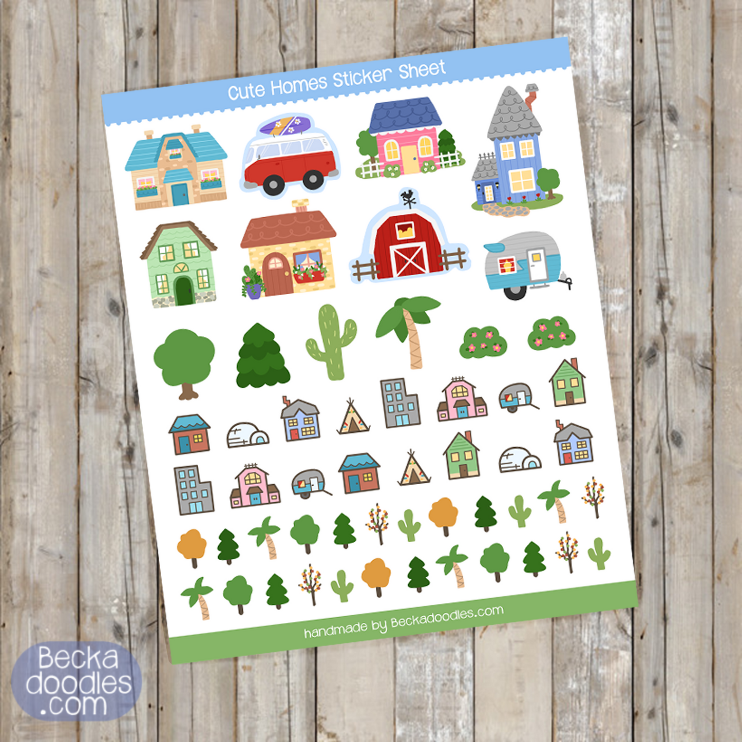Cute Homes Sticker Sheet