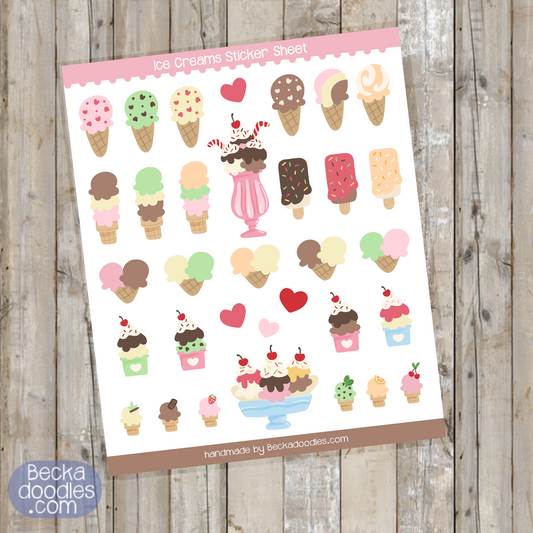 Ice Cream Sticker Sheet