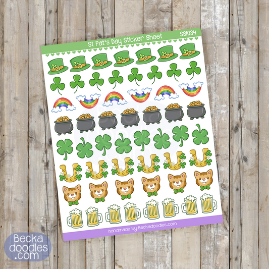 Lucky St Patrick's Day Sticker Sheet