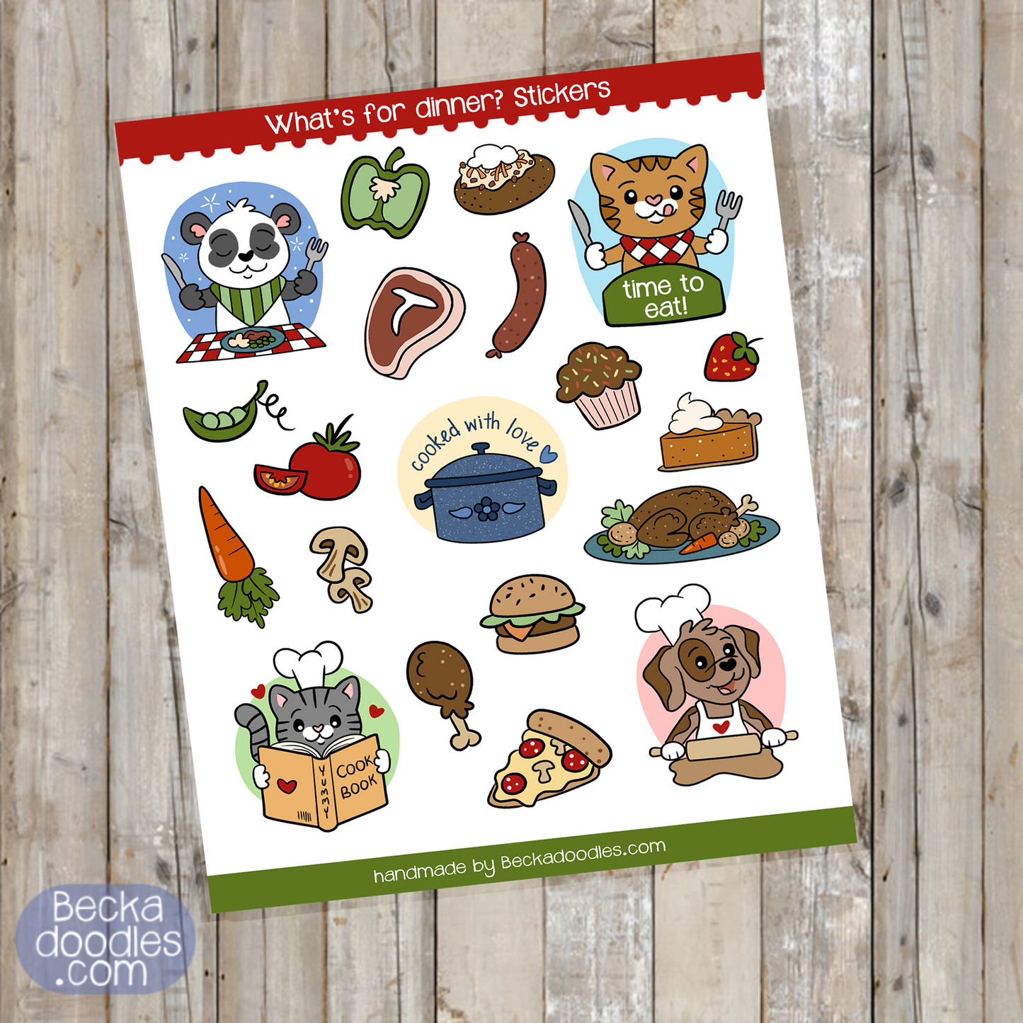 What's for Dinner Sticker Sheet