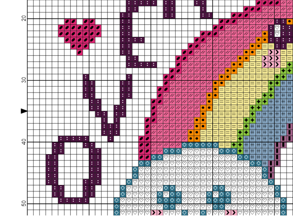 Over It Rainbow Cross Stitch Pattern