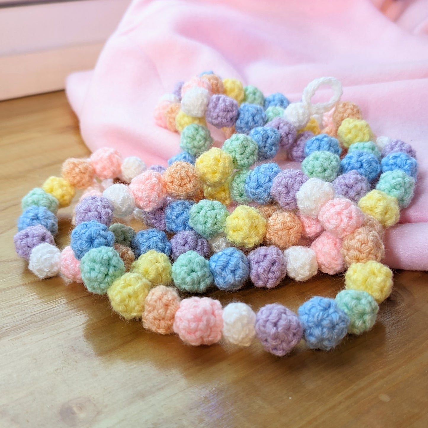 Pastel Rainbow Crocheted Garland
