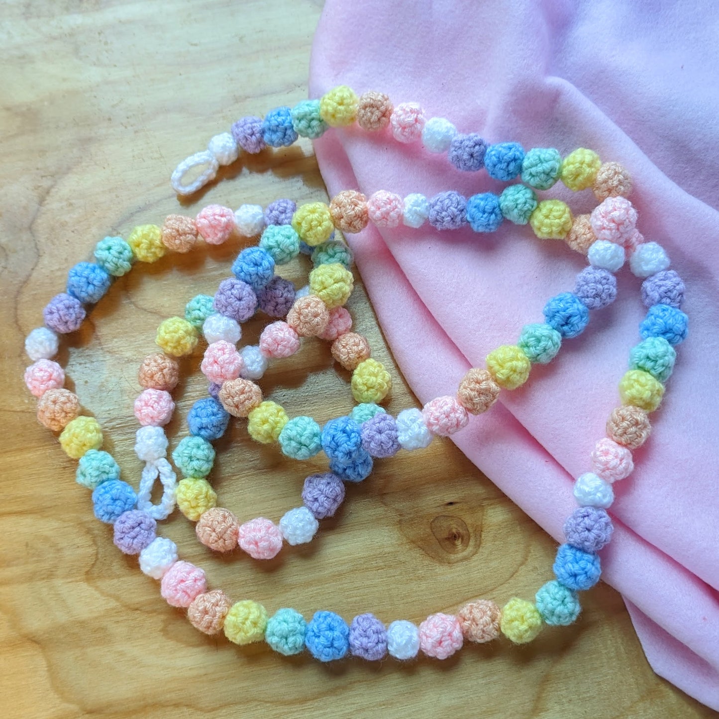 Pastel Rainbow Crocheted Garland