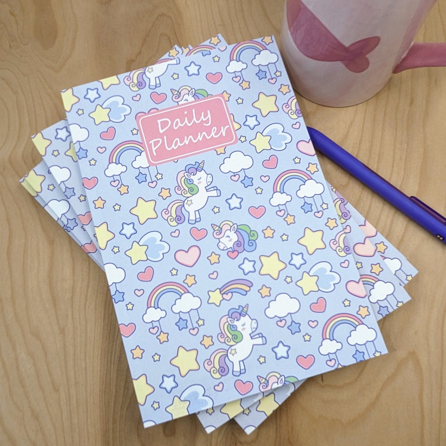 Unicorn Rainbows Daily Undated Planner