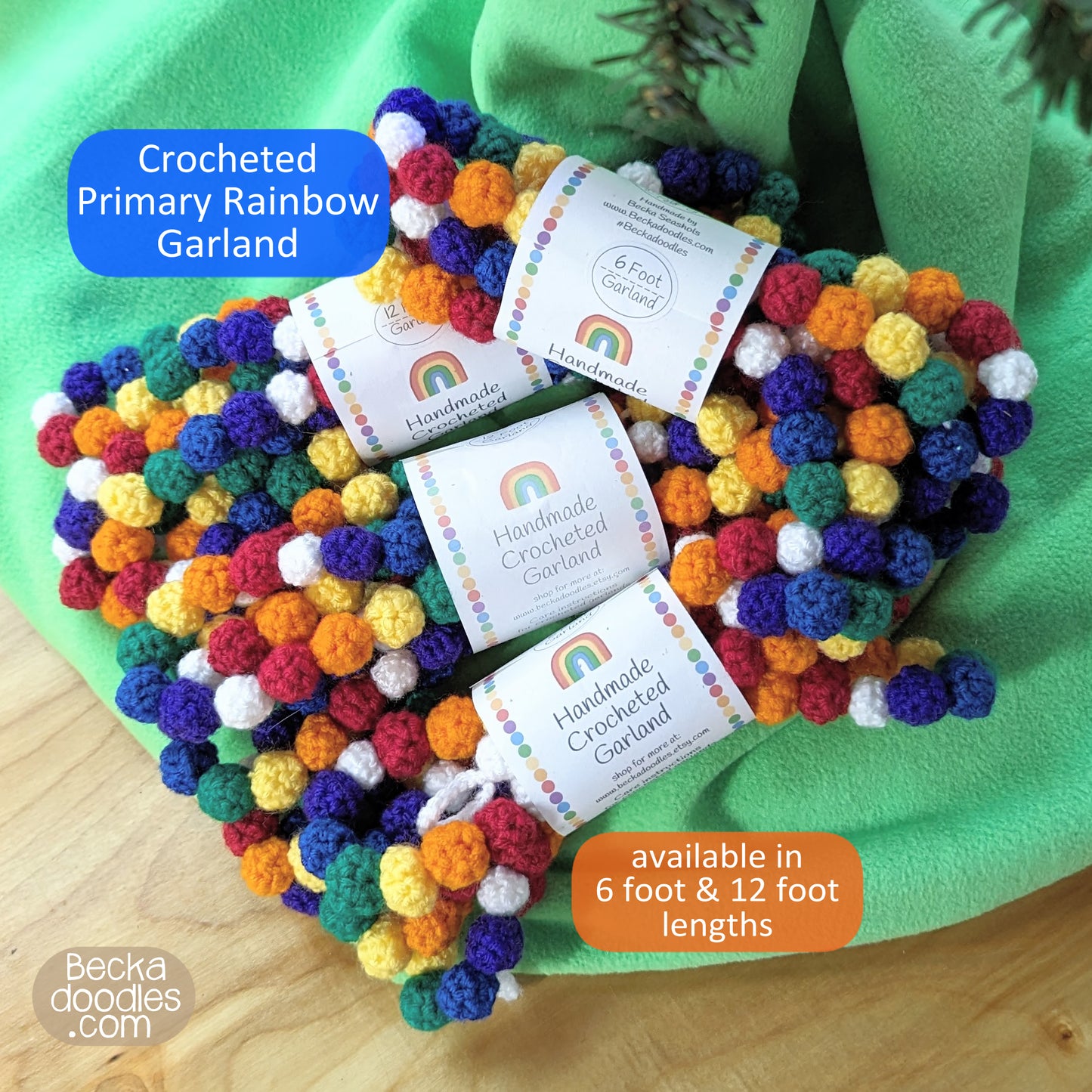 Rainbow Crocheted Garland