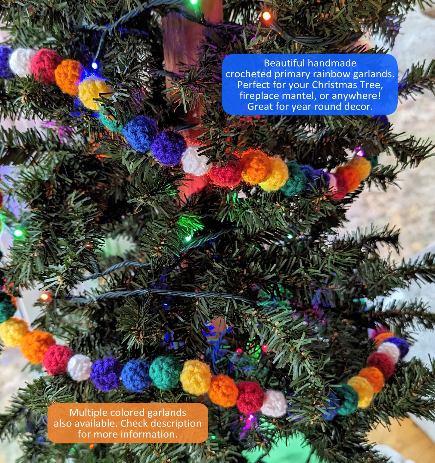 Rainbow Crocheted Garland