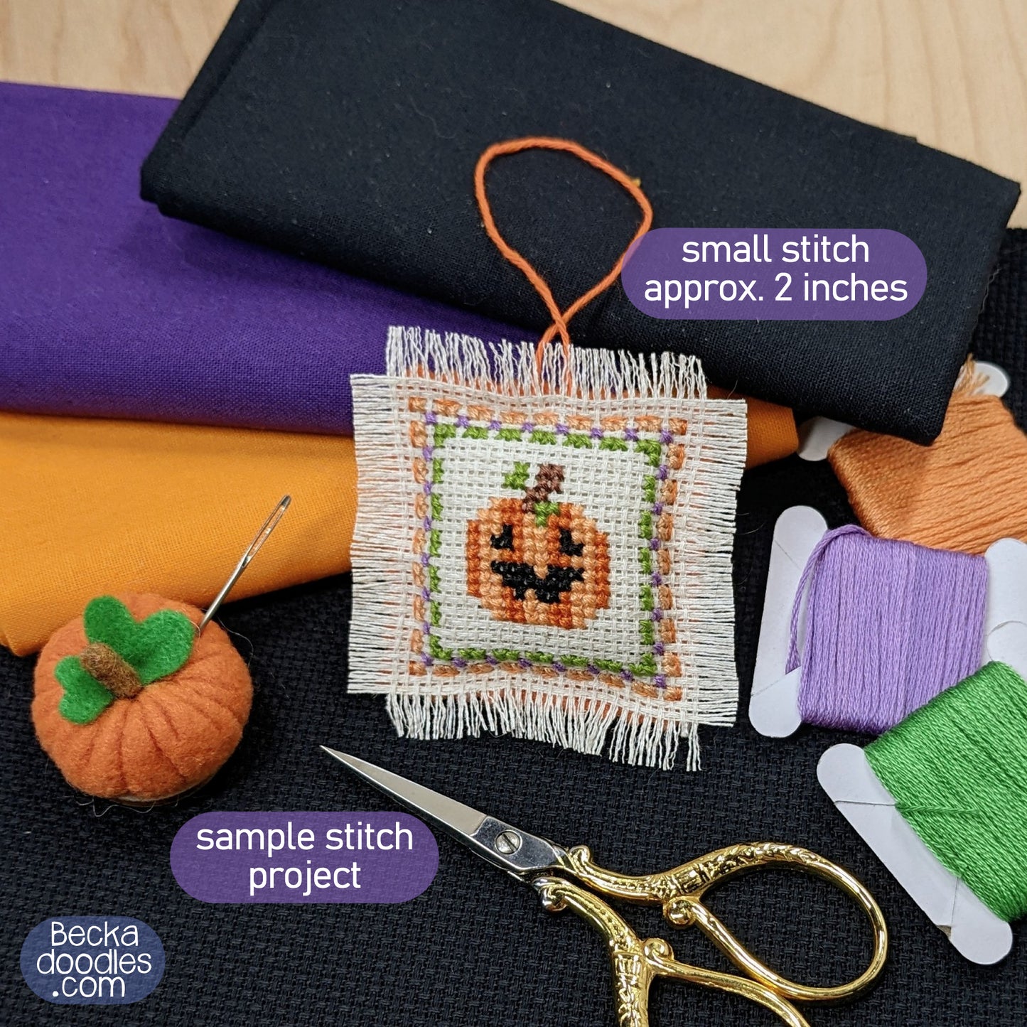 Pumpkin Square Cross Stitch Pattern