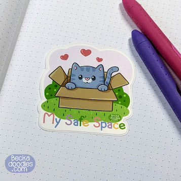 My Safe Space Cat Sticker