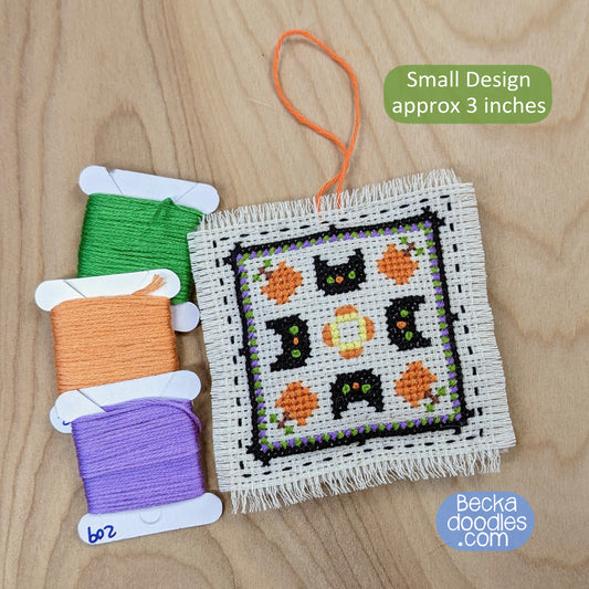 Halloween Cat Cross Stitch Pattern