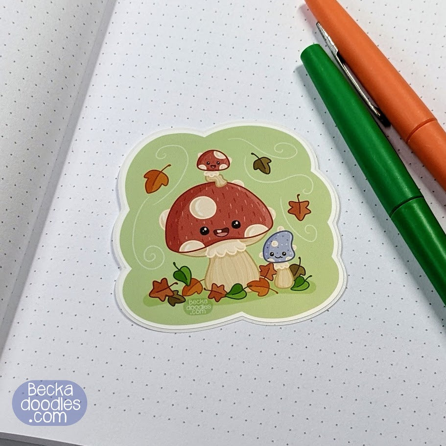 Mushroom Family Sticker
