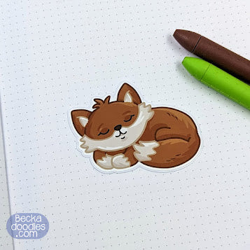 Sleepy Fox Sticker
