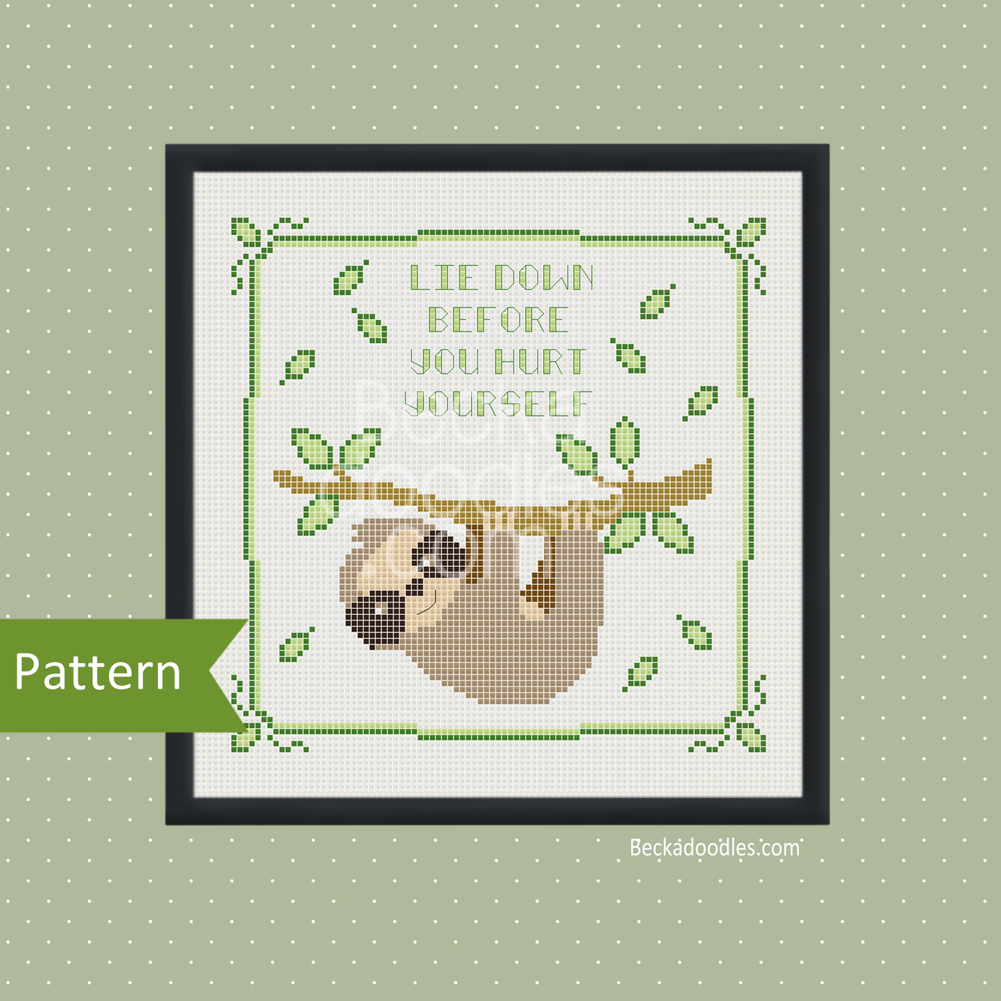 Sloth Cross Stitch Pattern