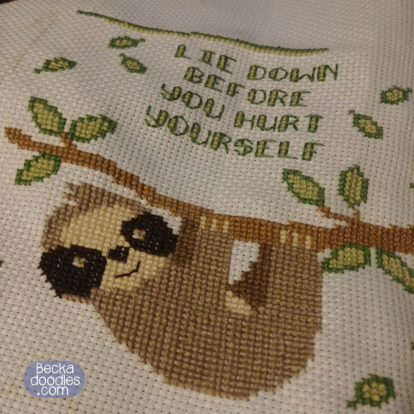 Sloth Cross Stitch Pattern