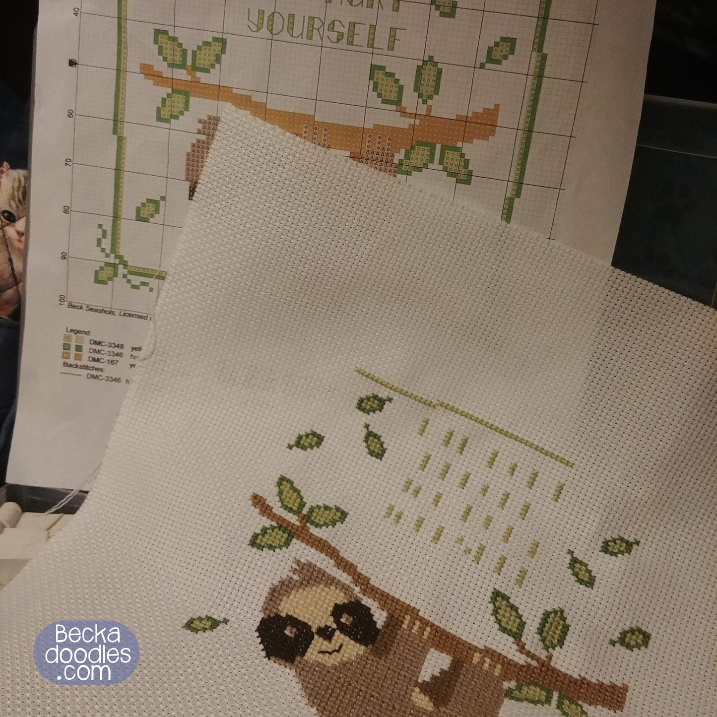 Sloth Cross Stitch Pattern