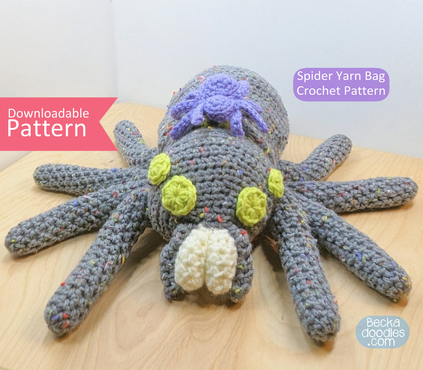 Crochet Spider Yarn Bag Pattern