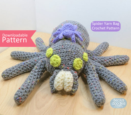Crochet Spider Yarn Bag Pattern