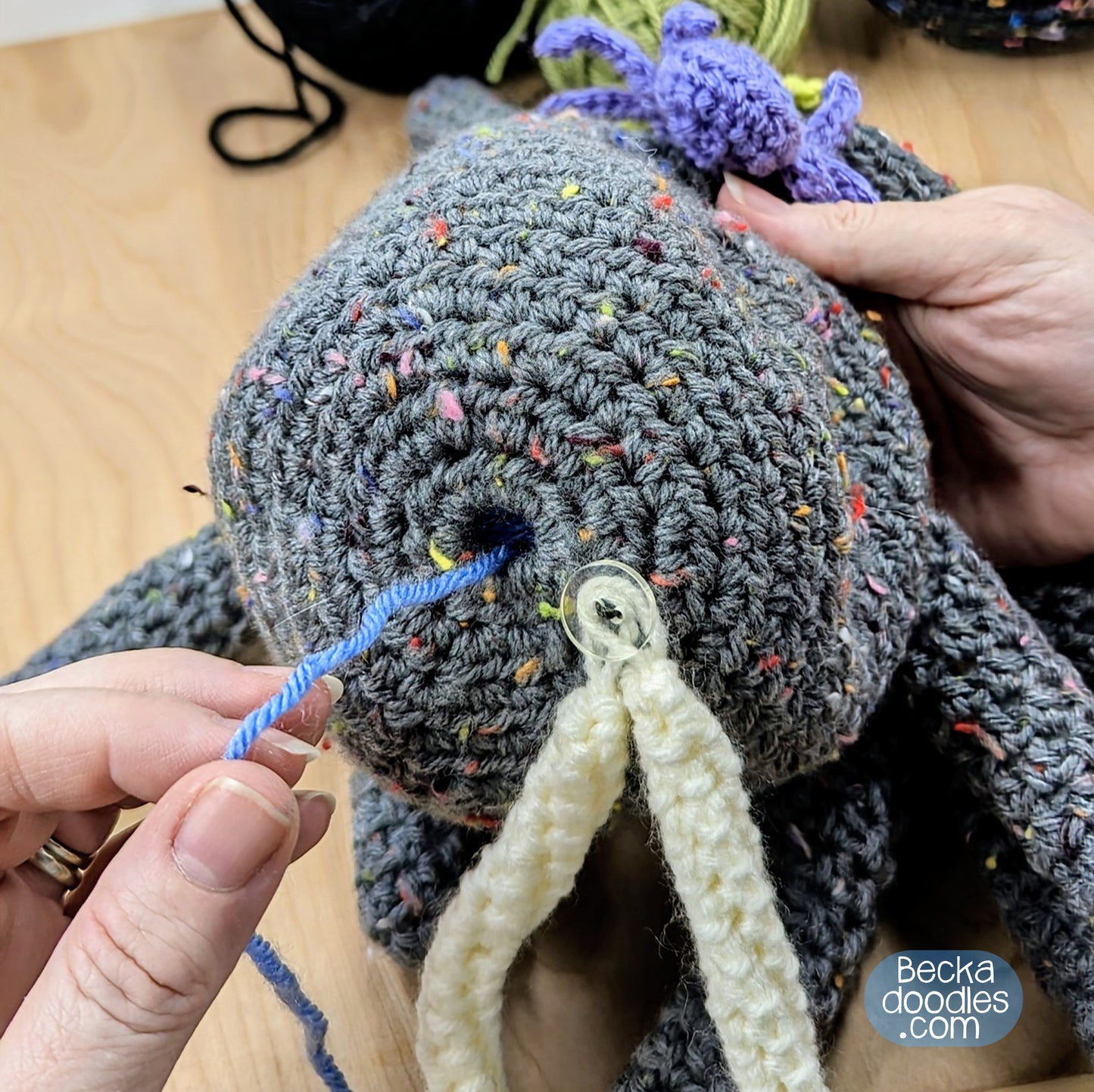 Crochet Spider Yarn Bag Pattern