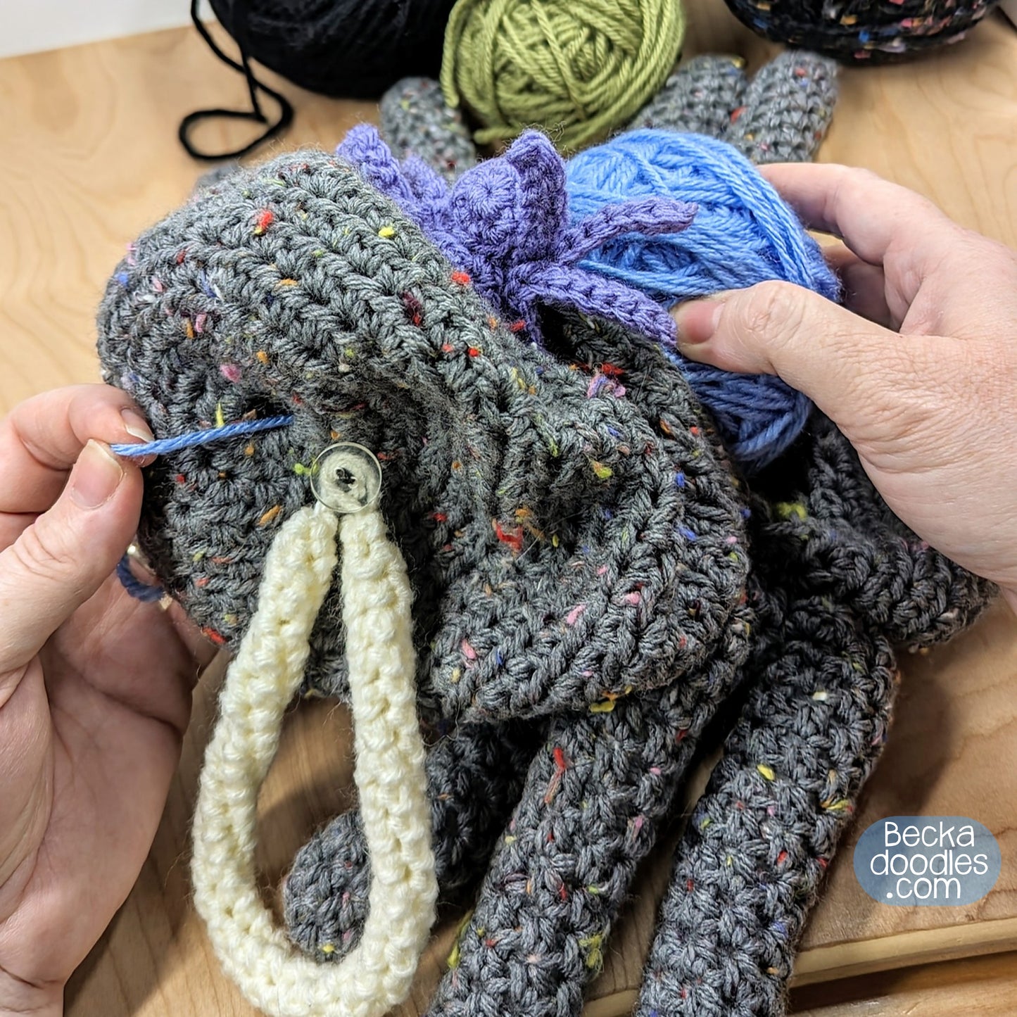 Crochet Spider Yarn Bag Pattern