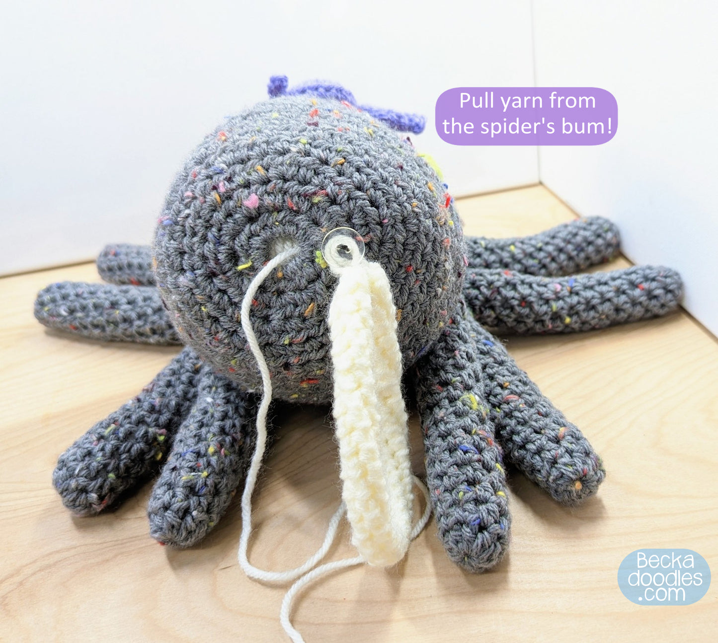 Crochet Spider Yarn Bag Pattern