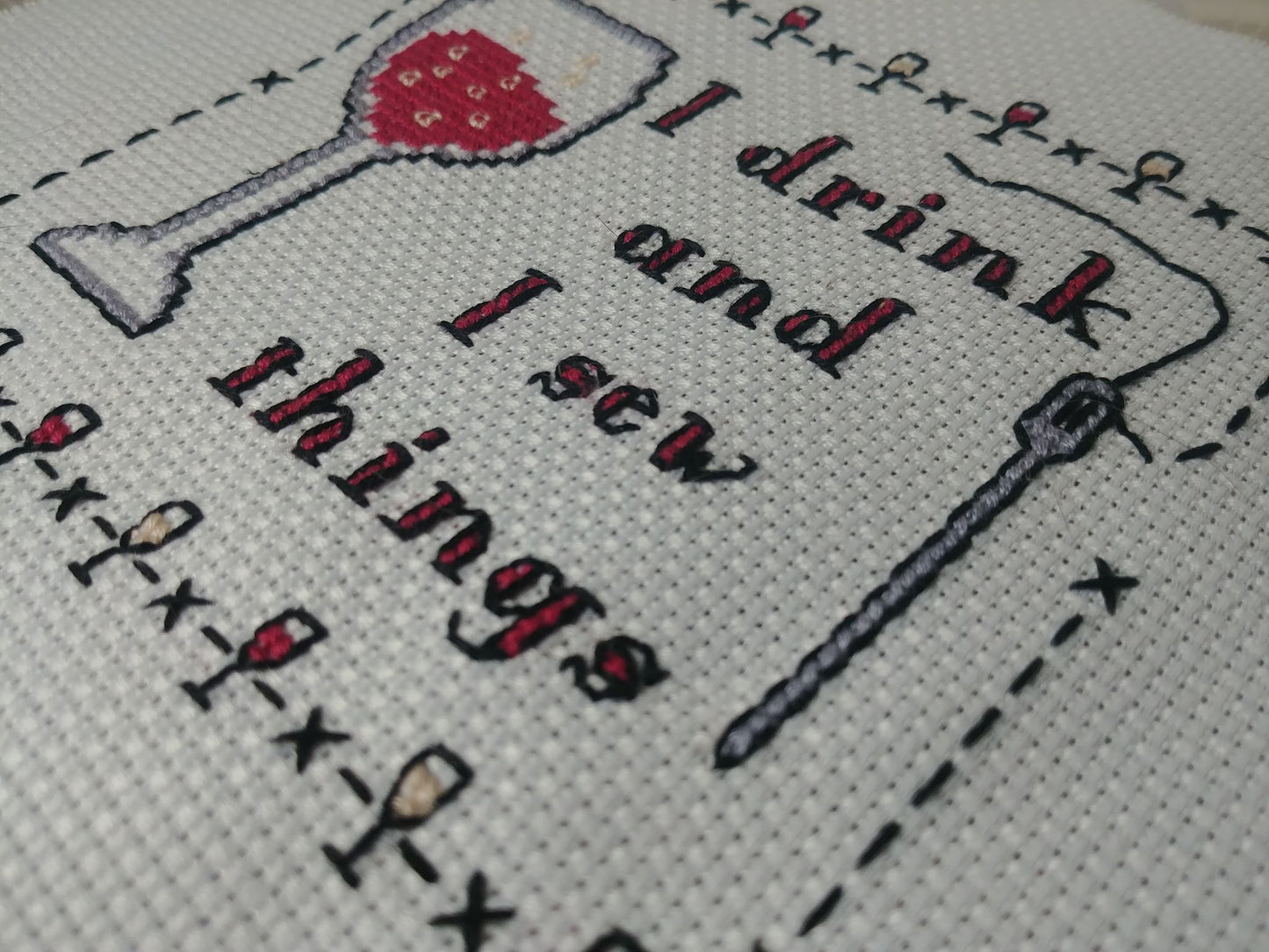 I Drink and I Sew Things Cross Stitch Pattern