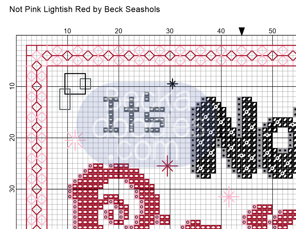 Not Pink Lightish Red Cross Stitch Pattern