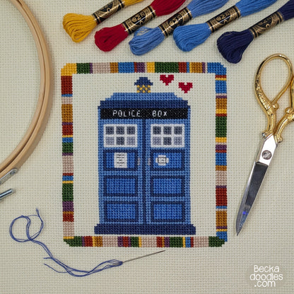 Tardis Love Cross Stitch Pattern