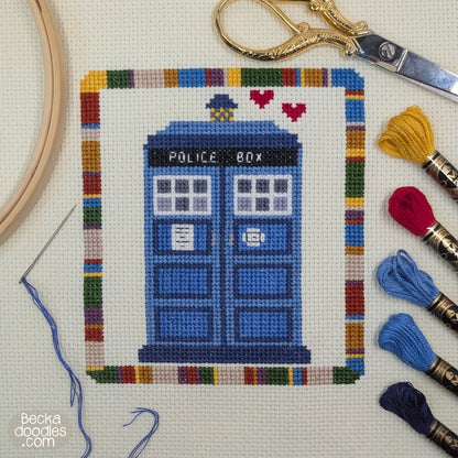 Tardis Love Cross Stitch Pattern