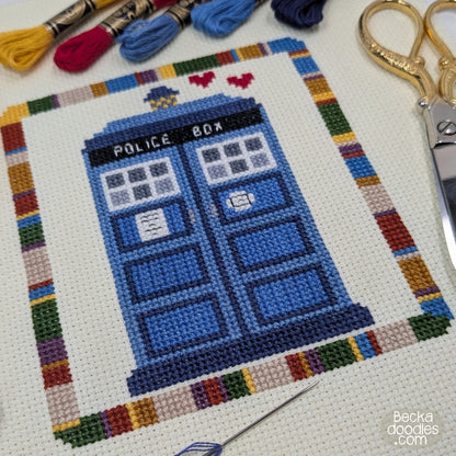 Tardis Love Cross Stitch Pattern