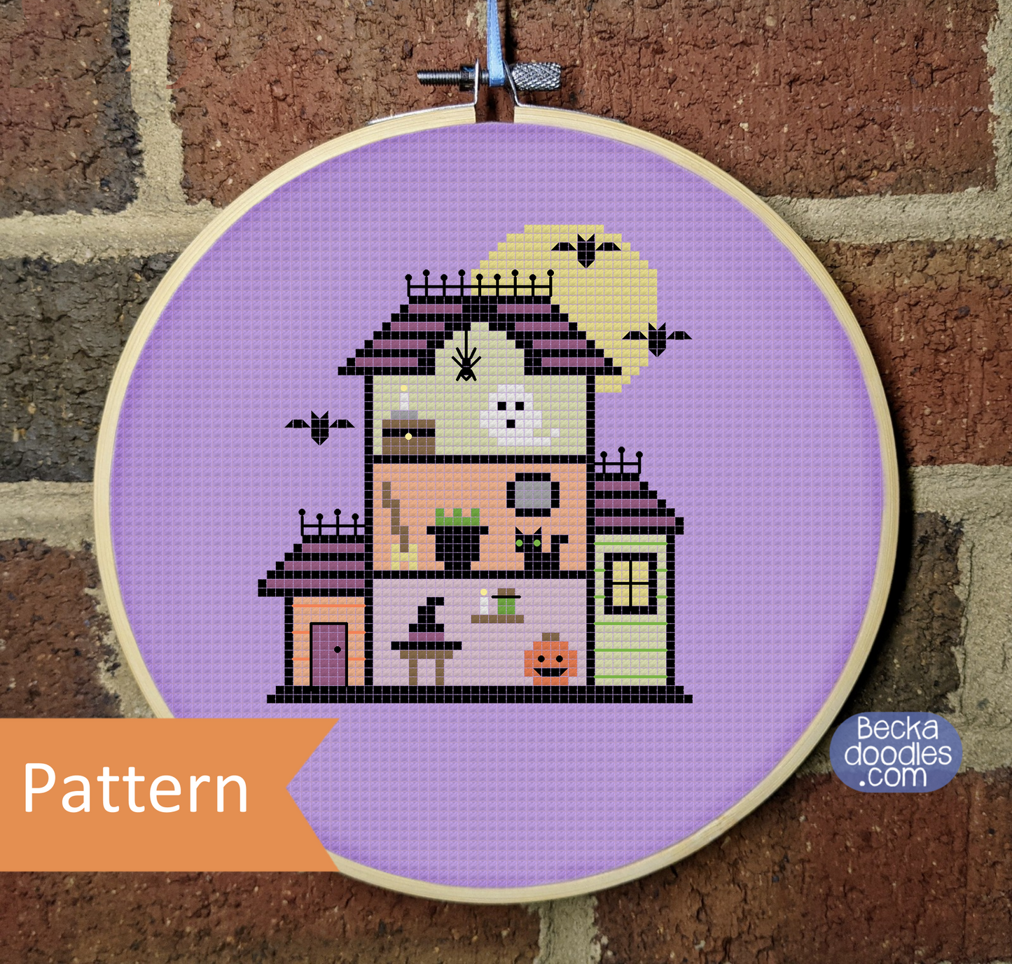 Tiny Haunted House Cross Stitch Pattern
