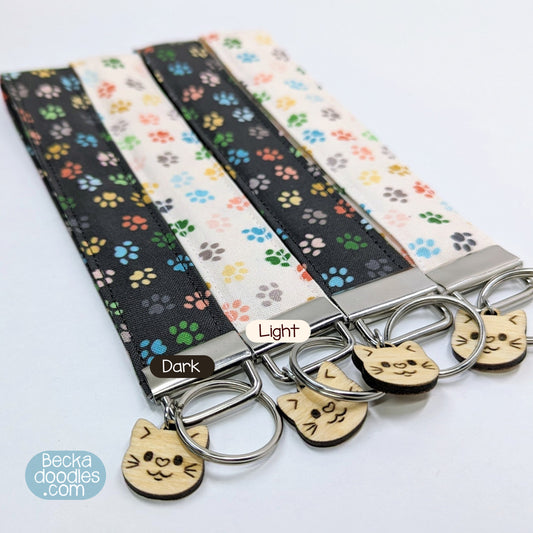 Toe Beans Fabric Wristlet Keychain